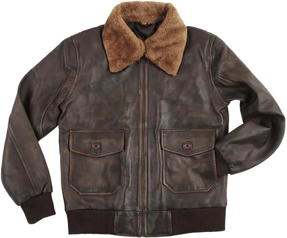 Mens Aviator A-2 Leather Jacket US Air Force Cockpit Flight Pilot Real Lambskin Distressed WW2 Bomber Jackets