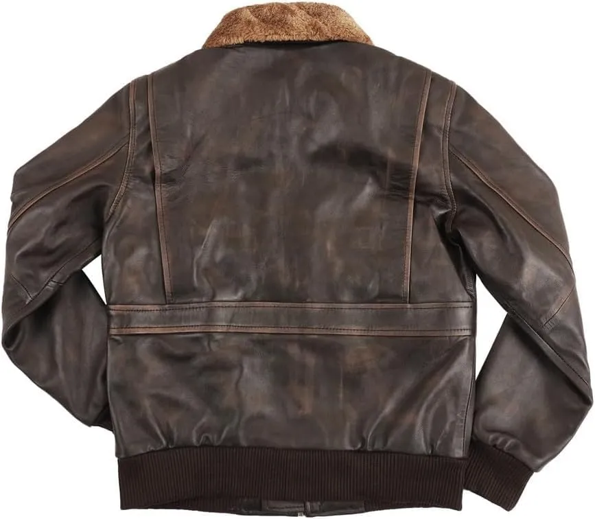 Mens Aviator A-2 Leather Jacket US Air Force Cockpit Flight Pilot Real Lambskin Distressed WW2 Bomber Jackets