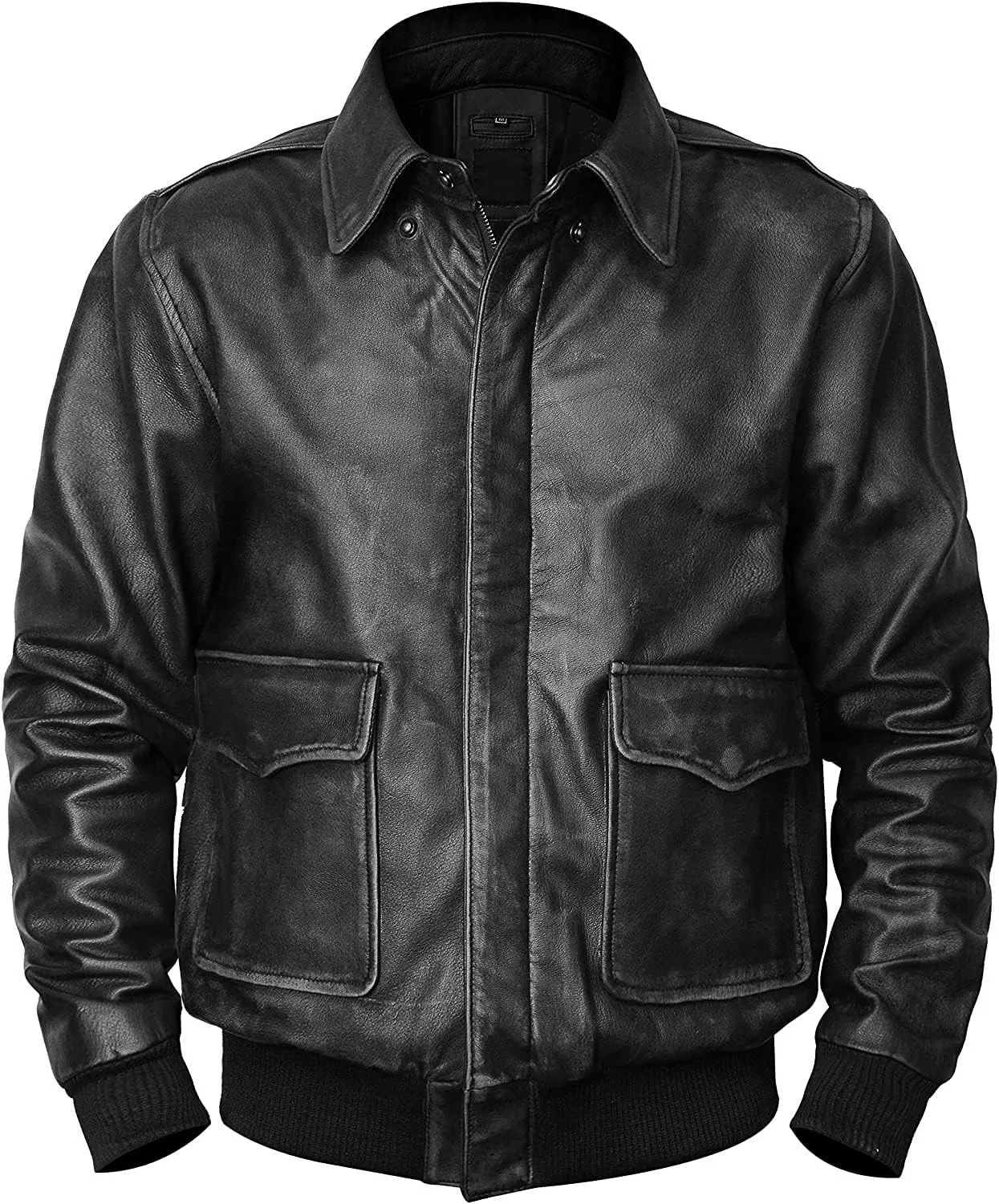 Mens Aviator A-2 Leather Jacket US Air Force Cockpit Flight Pilot Real Lambskin Distressed WW2 Bomber Jackets