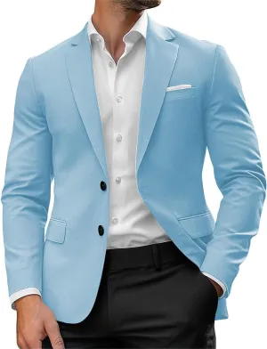 Mens Blazer Casual Sport Coats for Men Slim Fit Two Button Lightweight Suit Jacket for Business Wedding Prom