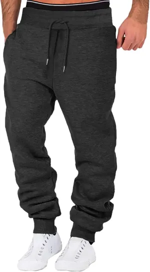 Mens Cargo Sweatpants Men's Basic Active Fleece Joggers Big and Tall Sizes Sweatpants for Men with Pockets Sweat Pant