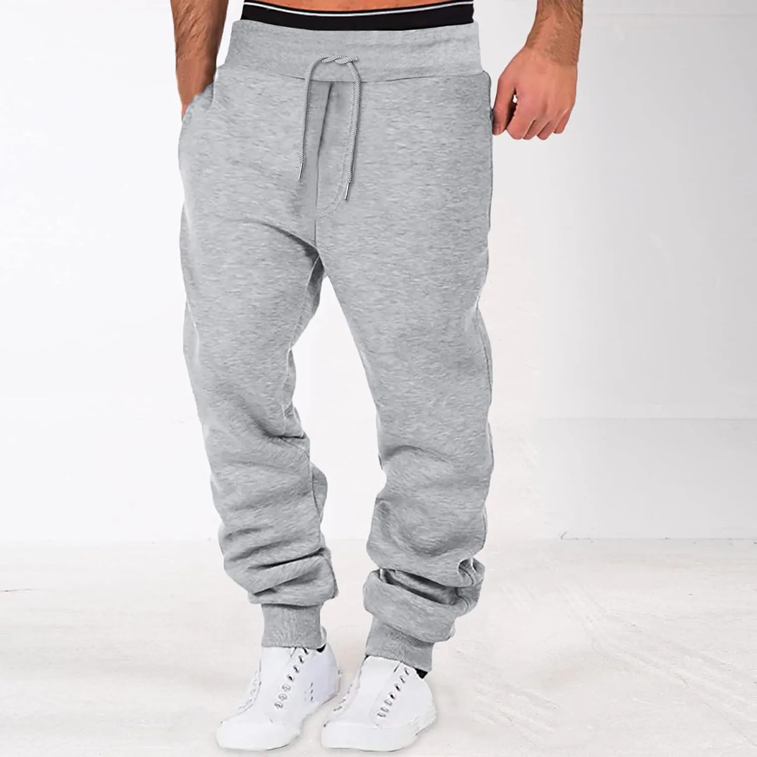 Men's Cargo Sweatpants with Pockets Men Sweatpants Men's Basic Active Fleece Jogger Pants Regular and Big & Tall Sizes