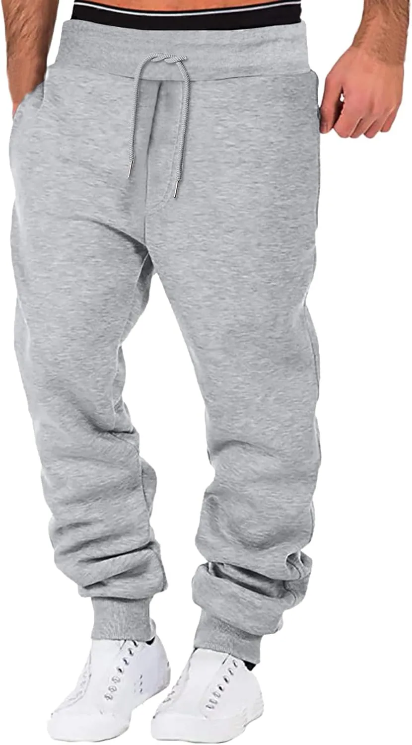 Men's Cargo Sweatpants with Pockets Men Sweatpants Men's Basic Active Fleece Jogger Pants Regular and Big & Tall Sizes