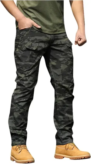 Mens Cargo Work Pants,Waterproof Ripstop Stretch Tactical Pants, Outdoor Breathable Resistant Hiking Pants with Pocket