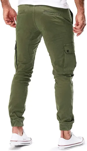 Men's Casual Cargo Pant Slim Fit Hiking Pants Stretch Stylish Baggy Pants Tactical Trousers with Multi Pockets