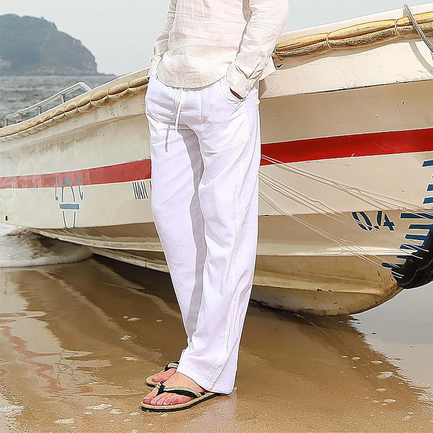 Mens Casual Cargo Pants Elastic Waist Stretch Drawstring Relaxed Fit Tactical Work Joggers Pants, S-5XL