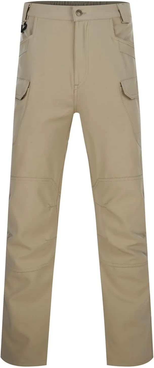 Men's Casual Cargo Pants Straight Leg Stretch Trousers Hiking Tactical Wild Loose-fit Outdoor Pants with Flap Pockets