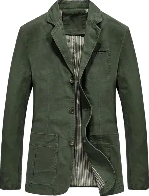Men's Casual Denim Suit Jackets Vintage Lapel Blazer Sport Coats Slim Fit Lightweight Business Jean Jackets