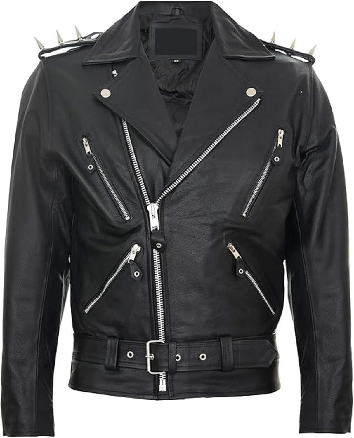 Men's Classic Anti Winter Grey Fur Black Real Sheepskin bomber Leather Duffle Coat