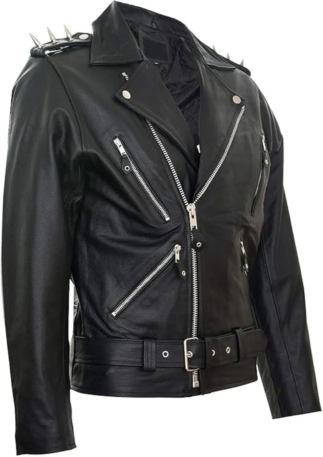 Men's Classic Anti Winter Grey Fur Black Real Sheepskin bomber Leather Duffle Coat