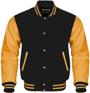 Men's Classic Varsity Letterman Jackets Genuine Leather Sleeve | Wool Blend Baseball College Jacket