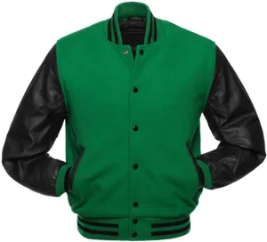 Men's Classic Varsity Letterman Jackets Genuine Leather Sleeve | Wool Blend Baseball College Jacket
