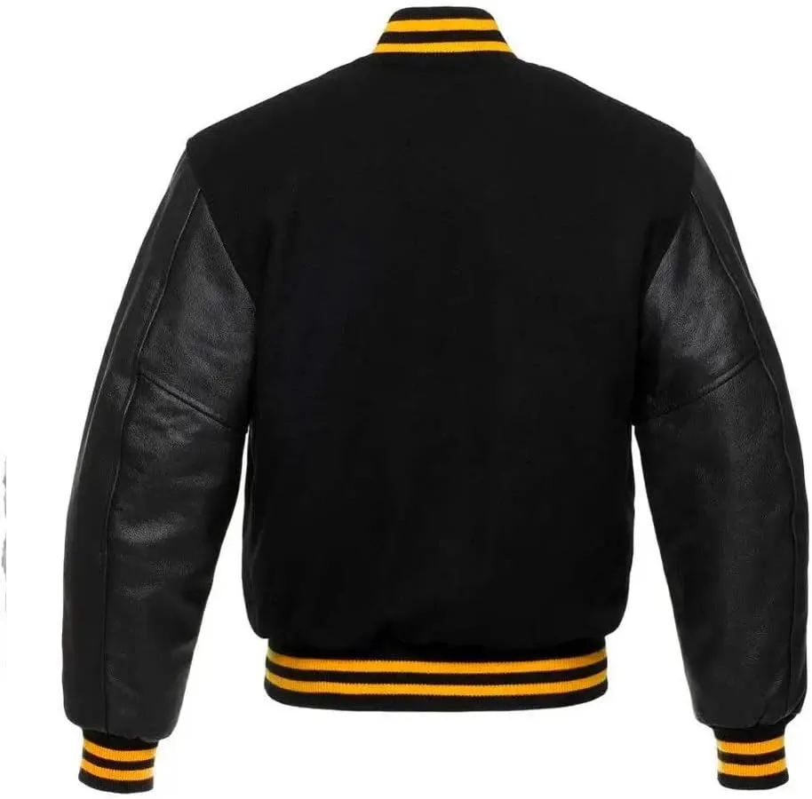 Men's Classic Varsity Letterman Jackets Genuine Leather Sleeve | Wool Blend Baseball College Jacket