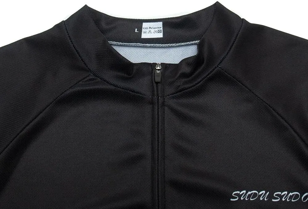 Men's Cycling Jersey Set Long Sleeve Cycling Clothing Road Bike Shirts Bicycle Jersey with 20D Gel Padded Long Pants