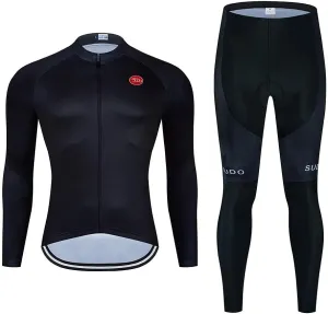 Men's Cycling Jersey Set Long Sleeve Cycling Clothing Road Bike Shirts Bicycle Jersey with 20D Gel Padded Long Pants