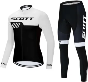 Men's Cycling Jersey Set Long Sleeve Road Bike Shirts Bicycle Clothing Cycling Pants with 20D Gel Padded