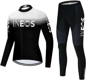 Men's Cycling Jersey Set Long Sleeve Road Bike Shirts Bicycle Clothing Cycling Pants with 20D Gel Padded