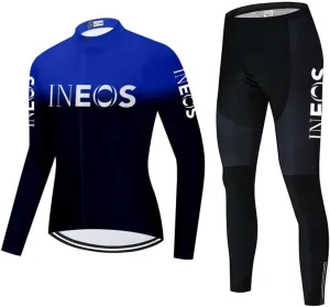 Men's Cycling Jersey Set Long Sleeve Road Bike Shirts Bicycle Clothing Cycling Pants with 20D Gel Padded
