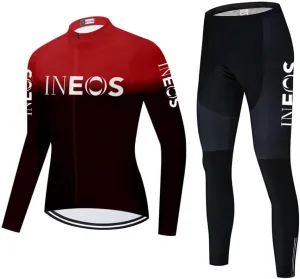 Men's Cycling Jersey Set Long Sleeve Road Bike Shirts Bicycle Clothing Cycling Pants with 20D Gel Padded