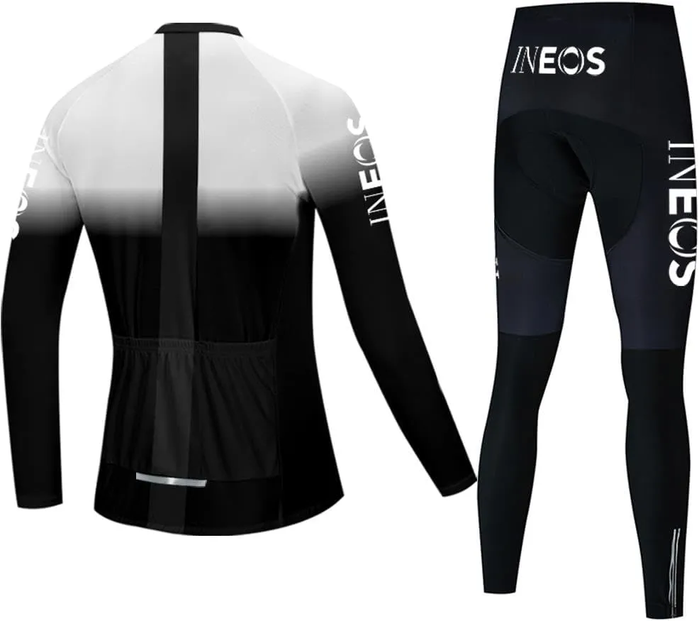 Men's Cycling Jersey Set Long Sleeve Road Bike Shirts Bicycle Clothing Cycling Pants with 20D Gel Padded