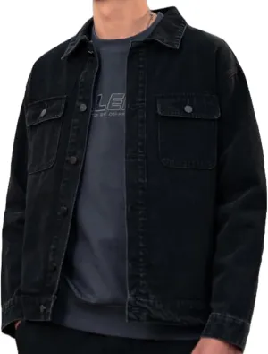 Men's Denim Jacket,Classic Crewneck Cowboy Jacket for Men,Spring and Autumn Vintage Workwear Denim Shirt