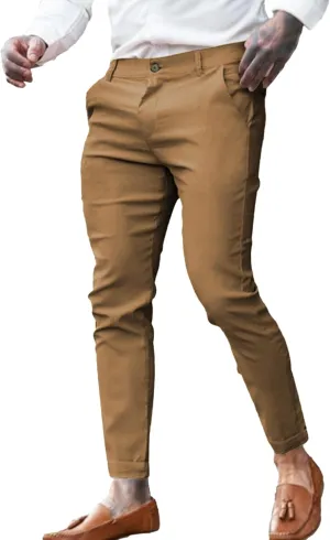 Mens Dress Pants Fashion Slim Fit Chino Pencil Pant Skinny Stretch Comfy Feet Pants Trousers Casual Pant