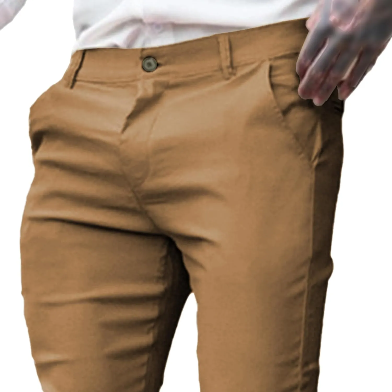 Mens Dress Pants Fashion Slim Fit Chino Pencil Pant Skinny Stretch Comfy Feet Pants Trousers Casual Pant
