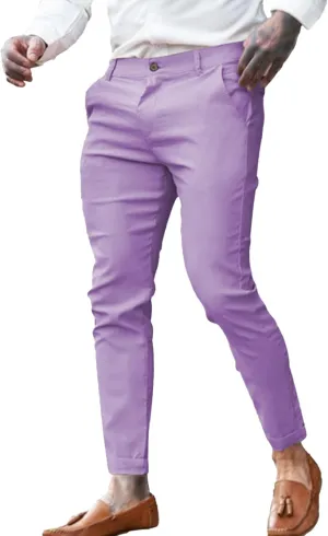 Mens Dress Pants Fashion Slim Fit Chino Pencil Pant Skinny Stretch Comfy Feet Pants Trousers Casual Pant