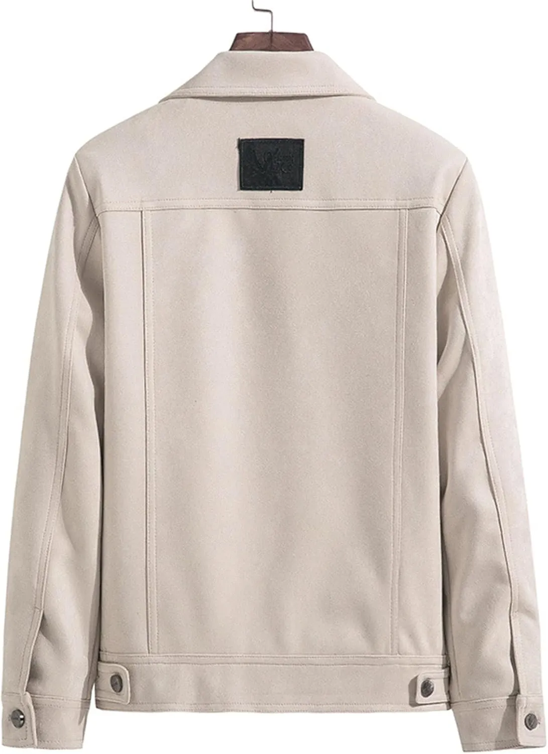Men's Faux Suede Leather Jacket Casual Comfortable Suede Jacket Male Button Lapel Soft Lightweight Suede Jacket