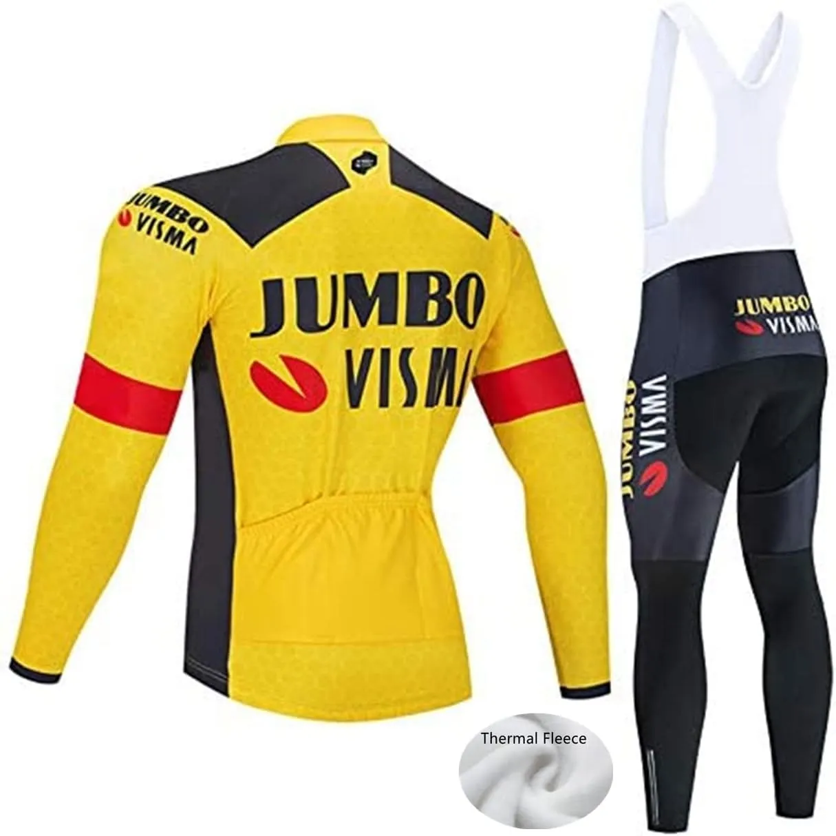 Men's Fleece Cycling Jersey Bicycle Long Sleeve Warm Set Winter Cycling Clothing Backpacking Long Pants