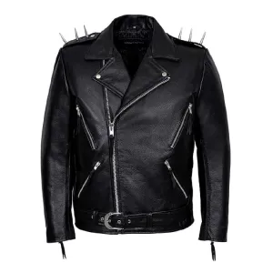 Men's Ghost Rider Black Motorcycle Leather Jacket