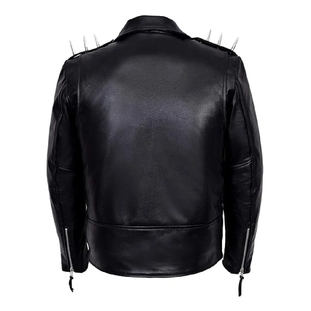 Men's Ghost Rider Black Motorcycle Leather Jacket