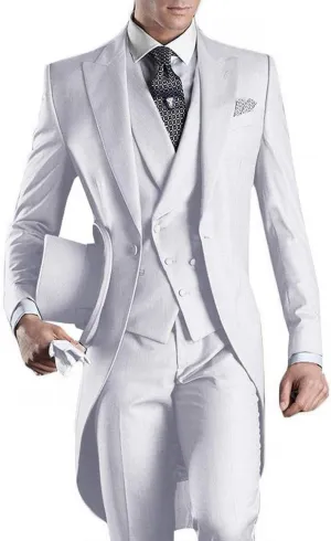 Mens Handsome 3 Pieces Tailcoat Suit Set Business Suit for Men Formal Wedding Attire Classic Outfit 2024 EXZ001