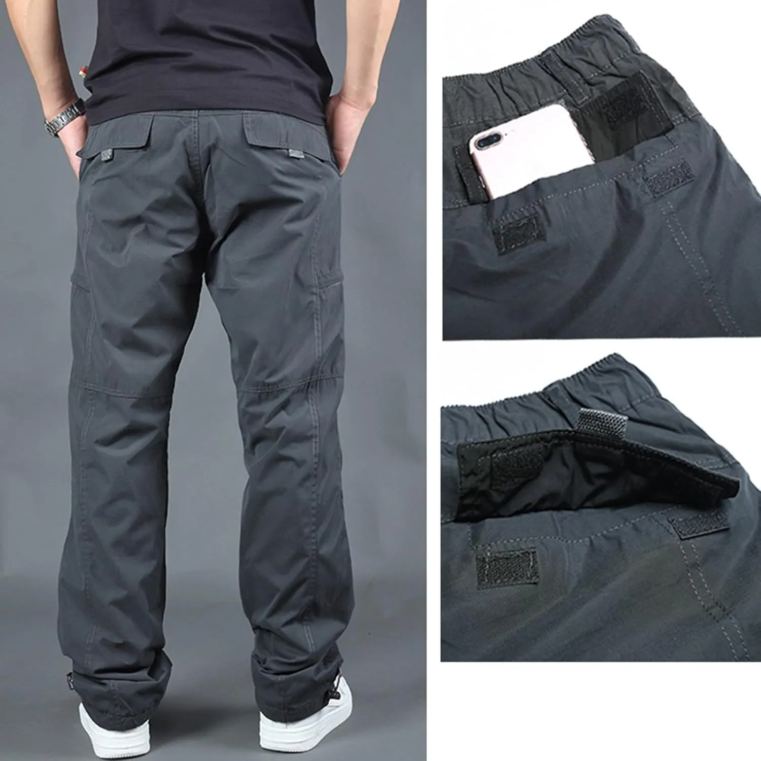 Men's Heavyweight Fleece Cargo Pants Thick Warm Joggers Pants Sherpa Workout Hiking Thermal Skiing Sweatpants
