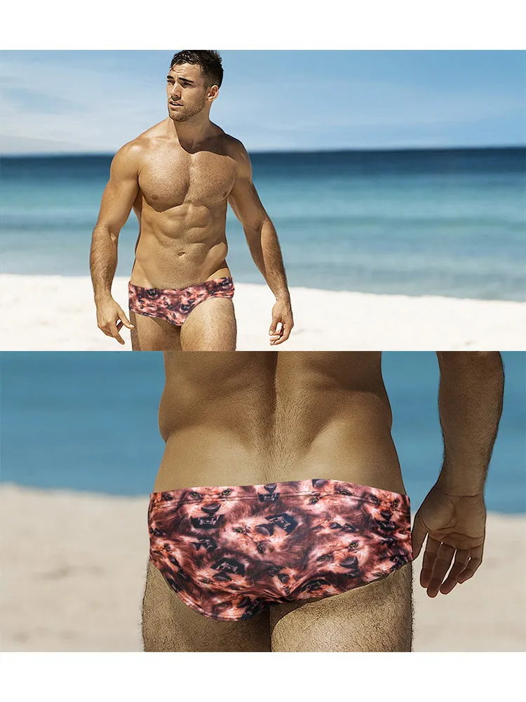 Men's Low-Rise Stylish Print Swim Briefs