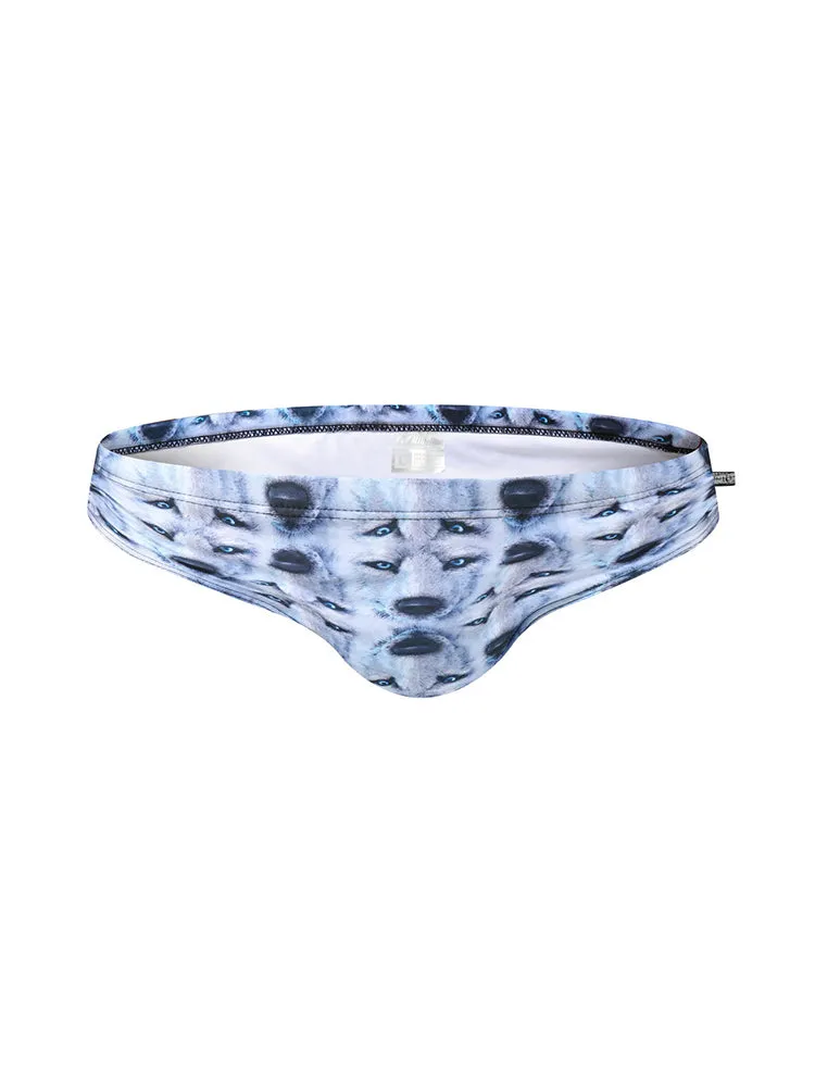 Men's Low-Rise Stylish Print Swim Briefs