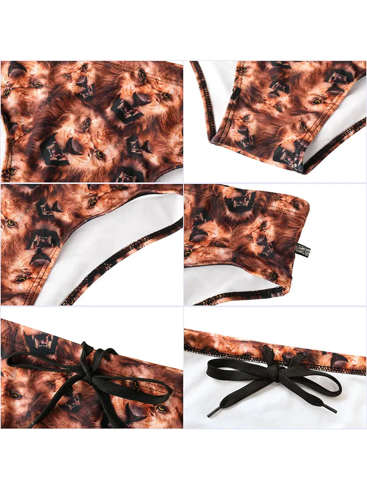 Men's Low-Rise Stylish Print Swim Briefs