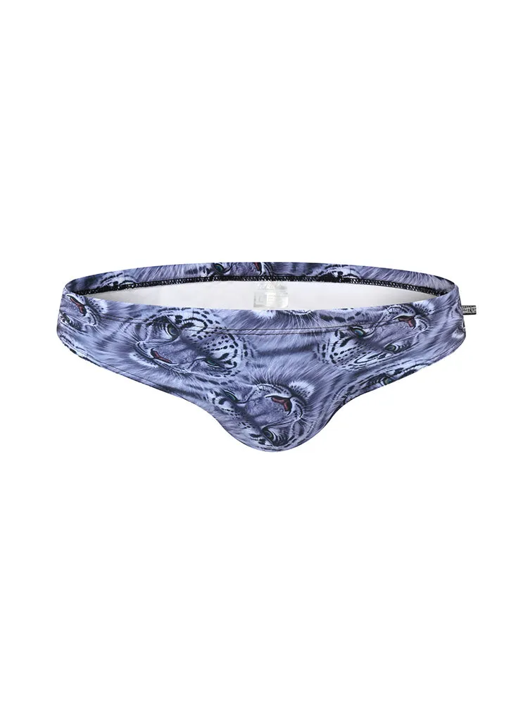 Men's Low-Rise Stylish Print Swim Briefs
