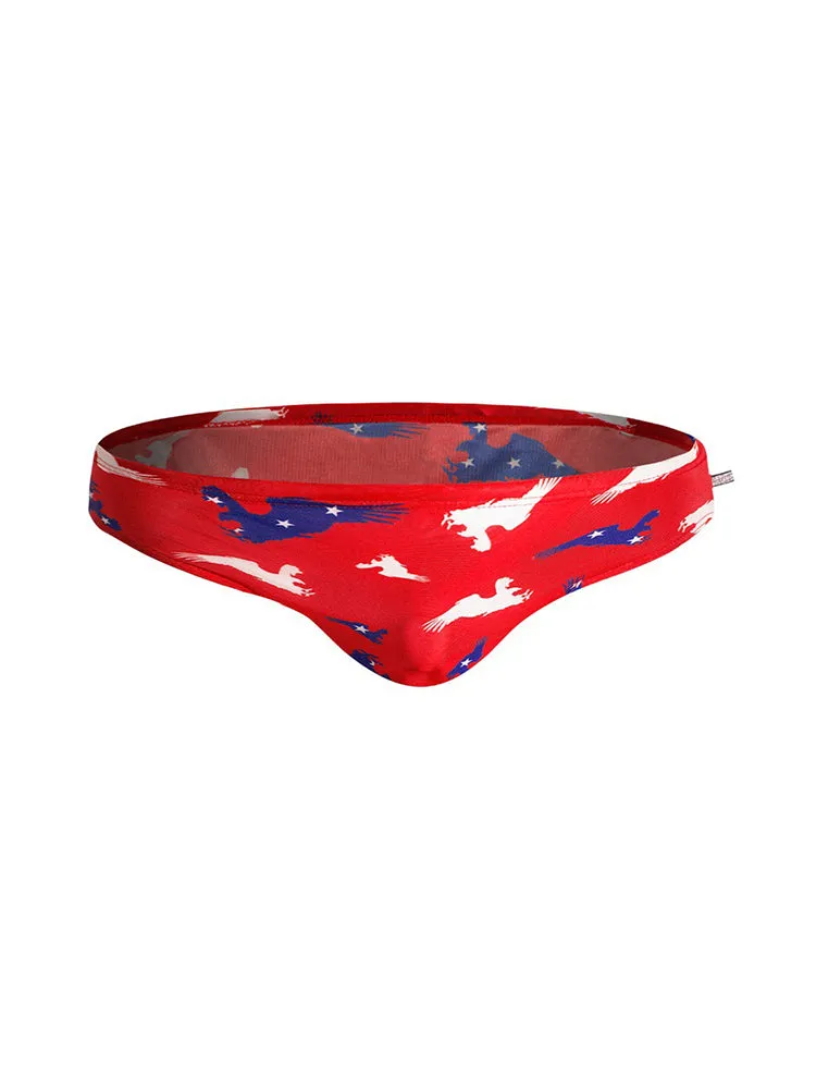 Men's Low-Rise Stylish Print Swim Briefs