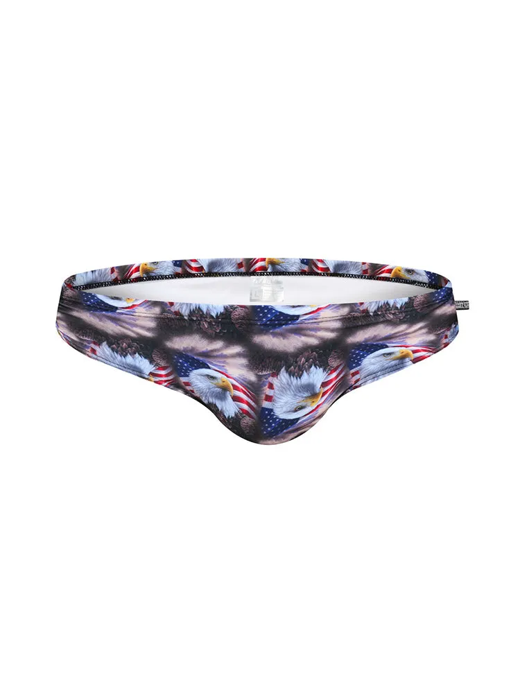 Men's Low-Rise Stylish Print Swim Briefs