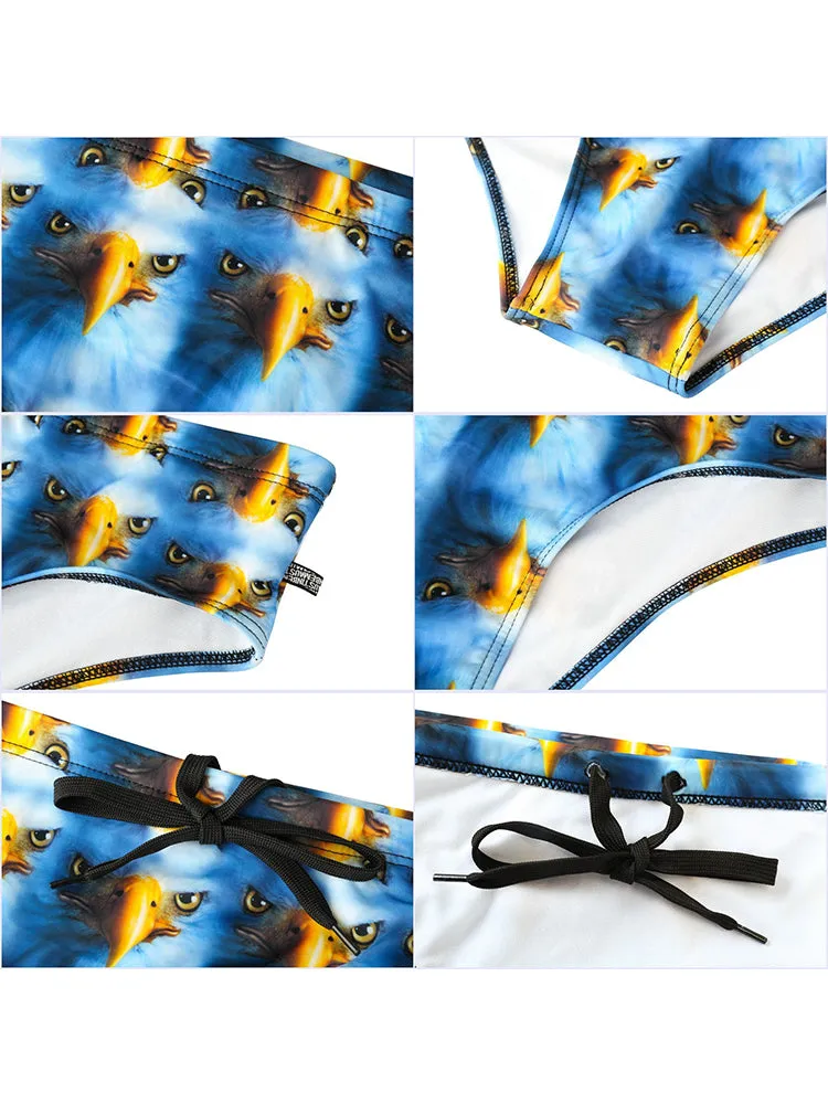Men's Low-Rise Stylish Print Swim Briefs