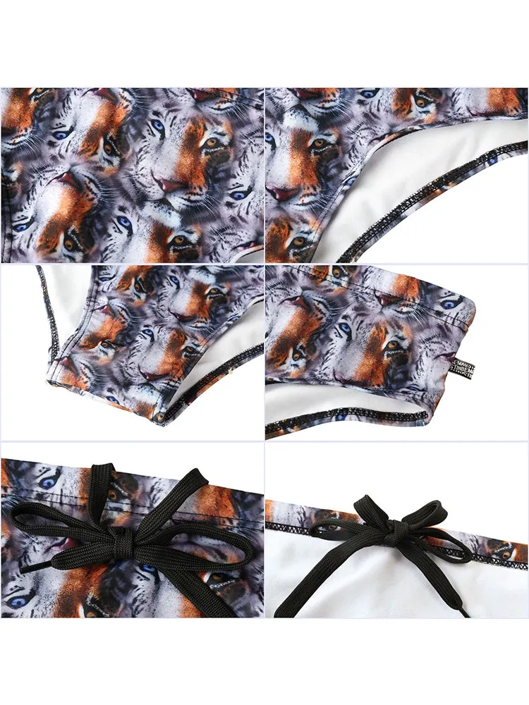 Men's Low-Rise Stylish Print Swim Briefs