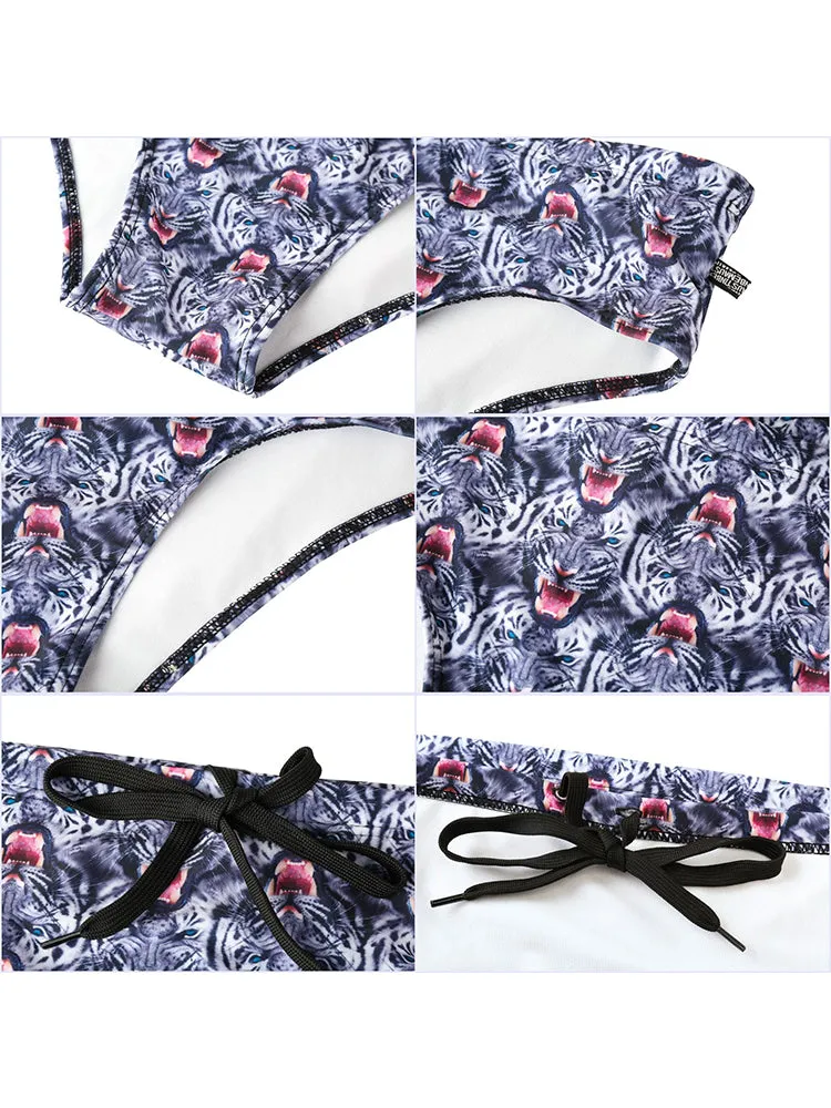 Men's Low-Rise Stylish Print Swim Briefs