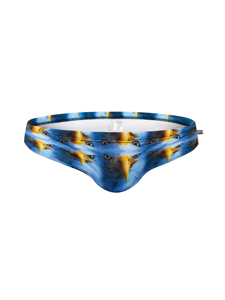 Men's Low-Rise Stylish Print Swim Briefs