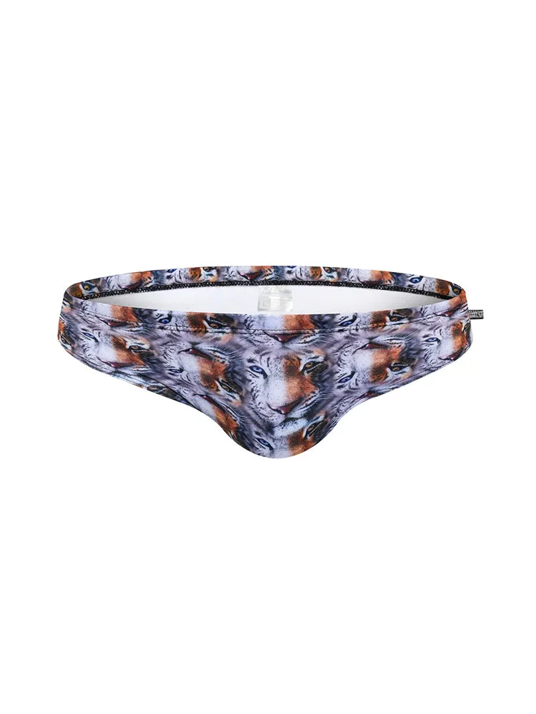 Men's Low-Rise Stylish Print Swim Briefs
