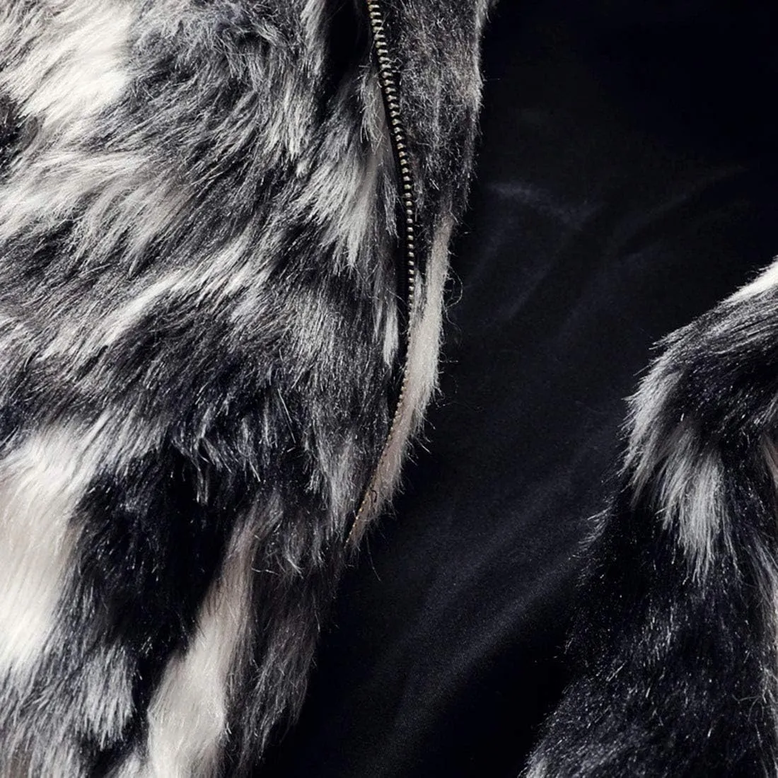 Men`s Luxury Faux Fur Hoodie Coats Sleeveless Jacket Vest With Hood