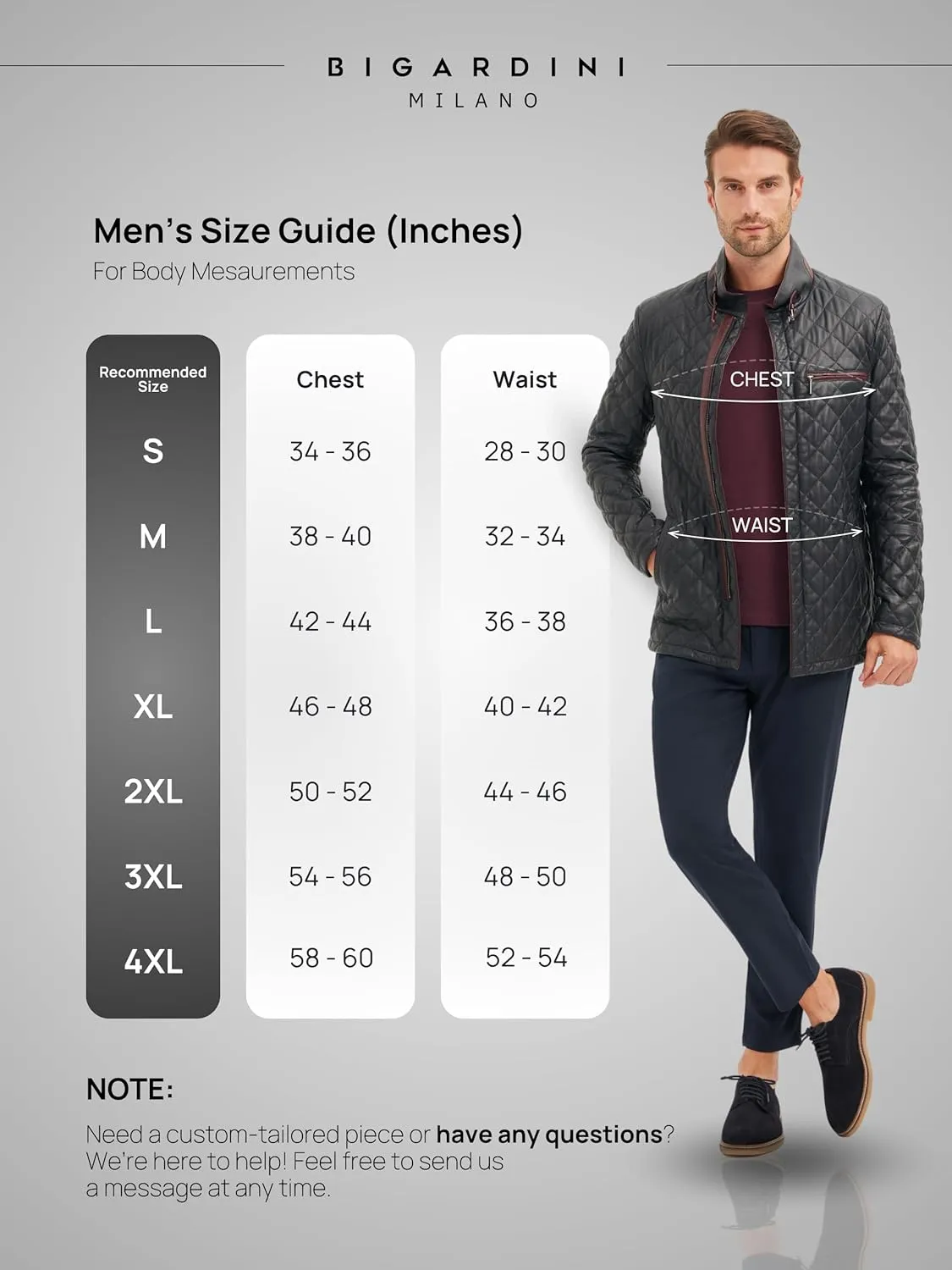 Men's Quilted Leather Coat - Real Lambskin Italian Leather Jacket (Navy/Burgundy)
