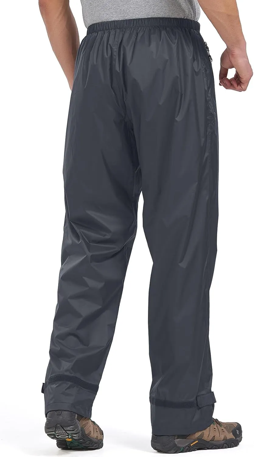 Mens Rain Pants Waterproof Windproof Hiking Outdoor Fishing Golf Cycling Pants