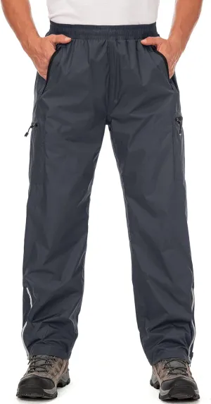 Mens Rain Pants Waterproof Windproof Hiking Pants for Outdoor Fishing Golf Motorcycle Cycling