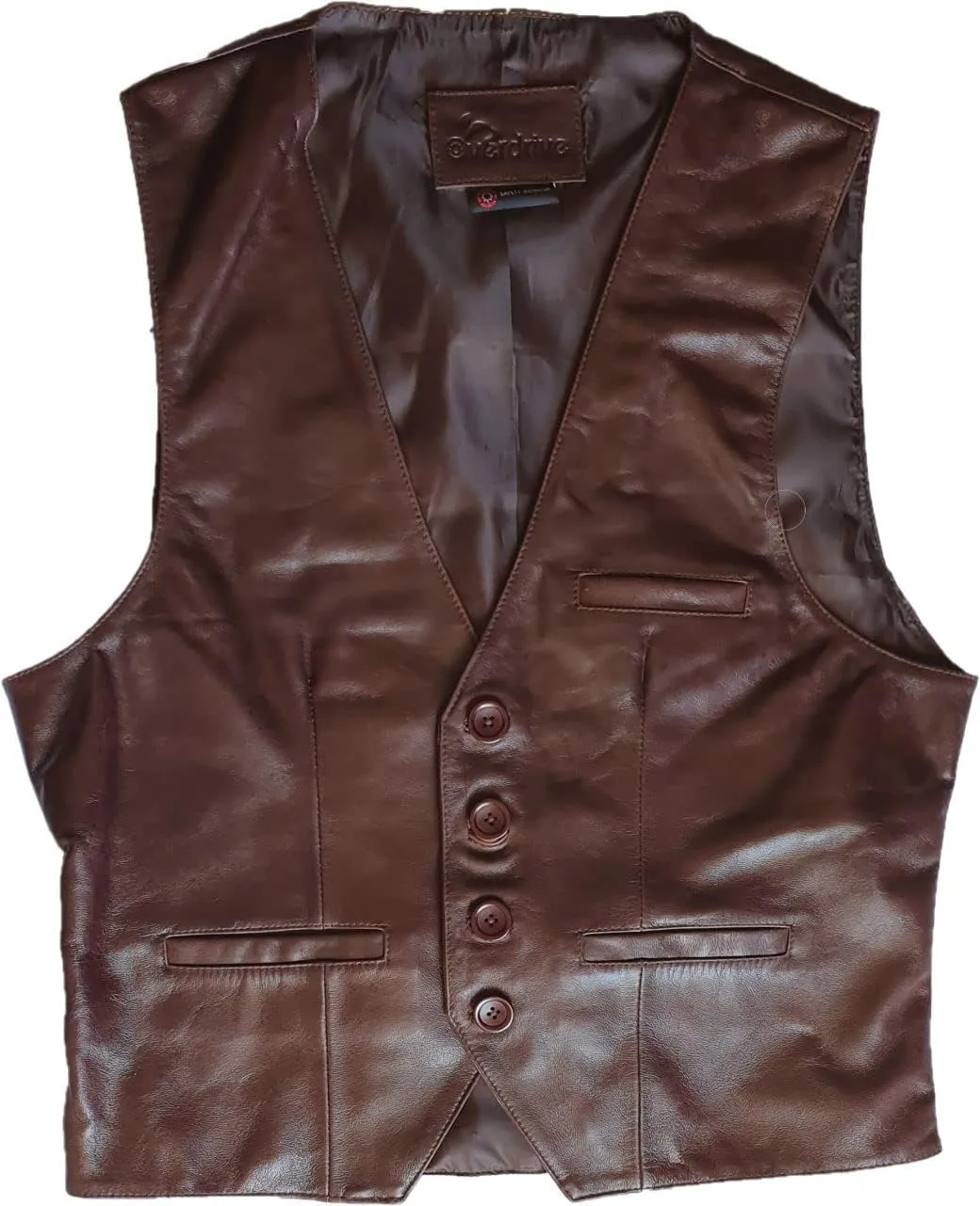 Mens Sheep Genuine Leather Casual Western Vintage Biker Motorcycle Cruise Riding Vest Waistcoat Conceal Gun Pockets